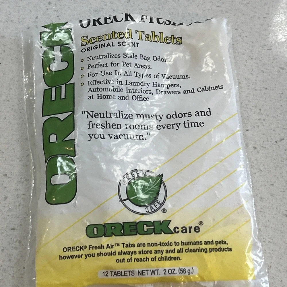 Oreck Lot Of (4)Vacuum Bags/2 Belts/ 2 Air Purifier Filters And VariedScent Tabs